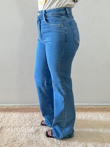 Women Jeans - 藍色 - 查看 2