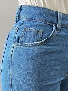 Women Jeans - 藍色 - 查看 4