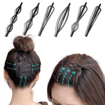 6个装女士几何装饰时尚发夹，休闲发夹，爪夹，发卡，学习用品，美发配件