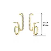 Sang trọng , Đơn giản Hình chữ-U Hoa tai , Cao-kết thúc Hoa tai , Phong Cách Lạnh Lùng Hoa tai , Thích hợp Đối với Của phụ nữ Mặc hàng ngày - Vàng - Xem 6