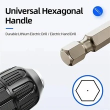 1set Carbon Steel Drill Bit, Modernist 3 In 1 Drill Bit For Household - Silver - View 3