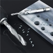 1set Carbon Steel Drill Bit, Modernist 3 In 1 Drill Bit For Household - Silver - View 8