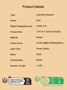 4入組/套塑料派對手鍊，現代主義燈光設計腕帶，適用於演唱會