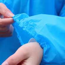 1pc Plain Drawstring Hooded Raincoat - Black - View 5