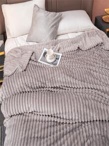 1 chiếc chăn lông vũ cỡ lớn có sọc rộng, lông thỏ giả, lông nhung sữa, chăn mềm mại thoải mái cho giấc ngủ trưa ở văn phòng, ghế sofa, Halloween, chăn lông mềm mại - Màu Xám nhạt - Xem 5