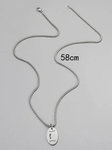 Men Stainless Steel American Football Charm Necklace For Daily Decoration For A Stylish Look - Silver - View 5