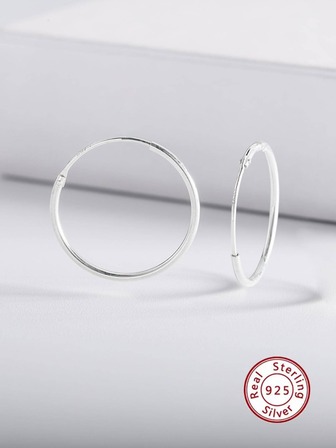 極簡風格銀圓耳環