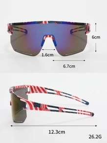 1pair Men American Flag Print Wrap Design Sporty Fashion Glasses For Outdoor - Multicolor - View 5
