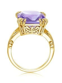 Nhẫn Bạc Trang Trí Hình Vuông Đính Đá Cubic Zirconia - Màu tím - Xem 3