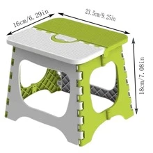 1pc Plastic Foldable Chair Stool - Green - View 5