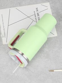 1入組1200ML不銹鋼真空絕緣冰杯子帶草編,大容量便攜車杯子 - 薄荷綠 - 查看 2