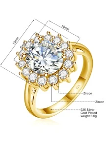 Nhẫn Bạc Trang Trí Đá Cubic Zirconia - Trong sáng - Xem 5