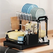 1pc Iron Dish Rack, Modernist Multifunctional Dish Drying Rack For Kitchen