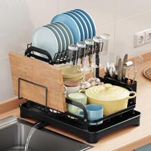 1pc Iron Dish Rack, Modernist Multifunctional Dish Drying Rack For Kitchen