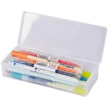 1pc Clear Pencil Box, Simple Plastic Clear Pencil Box For School Student - Pink - View 8