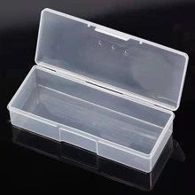 1pc Clear Pencil Box, Simple Plastic Clear Pencil Box For School Student - Pink - View 3