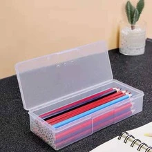 1pc Clear Pencil Box, Simple Plastic Clear Pencil Box For School Student - Pink - View 10