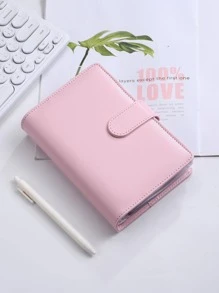 A6 级 PU 皮革预算夹笔记本现金信封系统套装带夹子 6 个口袋用于资金预算和账单保存，适用于组织者、返校、学校用品 - 粉色 - 查看 2