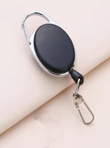 Retractable Keychain, Creative Easy Pull Keyring, Nylon Rope Keychain, Anti-Lost Anti-Theft Accessories For Outdoor Camping - Black - View 5