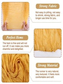 1 pieza liso mesa simple poliéster Corredor de mesa de cocina para mesa Decoración - Amarillo - Ver 5