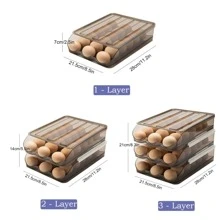 1set PMMA Egg Storage Box, Modern Egg Holder For Refrigerator - Light Grey - View 7