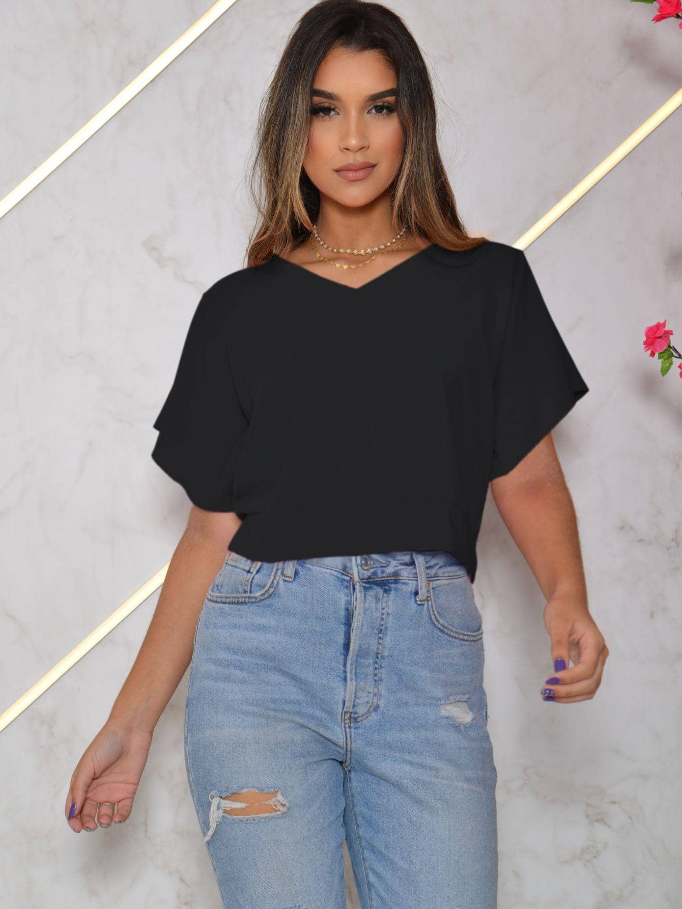 Women T-Shirts - màu đen - Xem 1