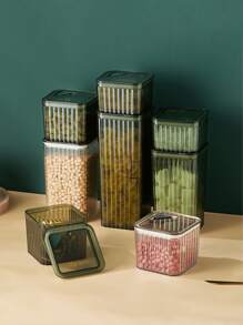 1pc PET Food Storage Box, Simple Grain Storage Box For Home - Clear - View 3