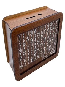 1 个木制存钱罐，天然木质存钱罐存钱罐，带储蓄目标，最佳礼物 - 棕色 - 查看 4