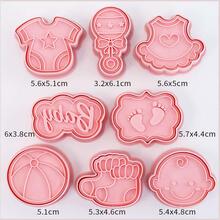 8 cái Khuôn làm bánh quy hoạt hình cho trẻ em, em bé, dụng cụ lật và nướng đường gia dụng - Màu be - Xem 3