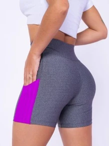 Women Sports Shorts - 灰色 - 查看 1