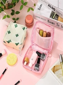 1 túi đựng băng vệ sinh di động cho túi đựng đồ du lịch, túi đựng đồ trang điểm, túi đựng mỹ phẩm, túi đựng đồ đi nghỉ, túi đựng đồ trang điểm dung tích lớn, hộp đựng đồ trang điểm, đựng son môi, cọ, đồ chăm sóc da, điện thoại di động, tiền xu, đồ dùng nhỏ, dùng trong nhà, quà tặng, ngày lễ và lễ hội Halloween Giáng sinh đa chức năng, phong cách Boho - Hồng - Xem 6