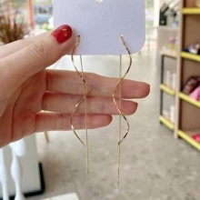 1 đôi bông tai thiết kế xoắn ốc thời trang cho phụ nữ để đi lại hàng ngày - Vàng - Xem 1