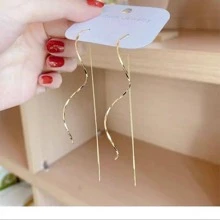 1 đôi bông tai thiết kế xoắn ốc thời trang cho phụ nữ để đi lại hàng ngày - Vàng - Xem 3