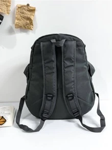 Mochila de gran capacidad negro multi compartimiento - Negro - Ver 6