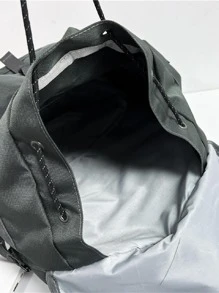 Mochila de gran capacidad negro multi compartimiento - Negro - Ver 7