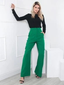 Women Pants - màu xanh lá - Xem 4
