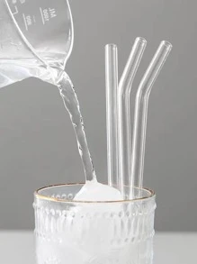 4 chiếc ống hút thủy tinh & 1 bàn chải làm sạch - Trong sáng - Xem 6