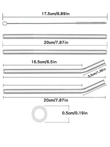 4 chiếc ống hút thủy tinh & 1 bàn chải làm sạch - Trong sáng - Xem 9