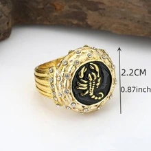 1 Miếng Đúng mốt bọ cạp Chi tiết Đồ trang trí Rhinestone Nhẫn Cho nam giới Đối với Qủa tặng Hợp kim kẽm Vàng Vàng - Vàng - Xem 3