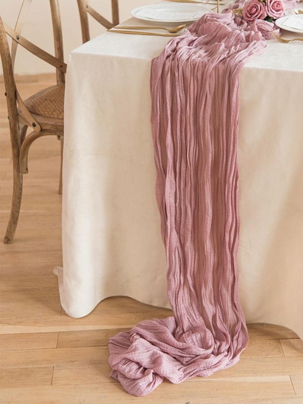 1pc Table Runner - 90*180cm/90*300cm Table Decoration For Wedding, Birthday Party, And Tabletop Decor