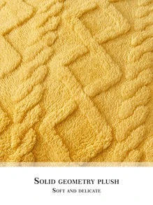 1pc Soft Plush Rhombus Geometric Pattern Cushion Cover For Autumn, Winter Living Room Decorative Pillow Case - Yellow - View 5