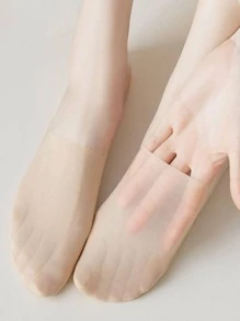 Frauen 4 Paar Unsichtbare Socken mit Einfarbig rutschfest lässig Für Frühling und Sommer