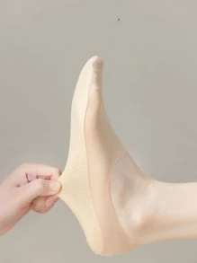 Frauen 4 Paar Unsichtbare Socken mit Einfarbig rutschfest lässig Für Frühling und Sommer