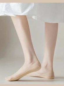 Frauen 4 Paar Unsichtbare Socken mit Einfarbig rutschfest lässig Für Frühling und Sommer