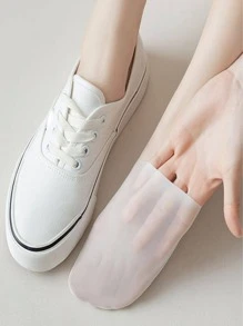 Frauen 4 Paar Unsichtbare Socken mit Einfarbig rutschfest lässig Für Frühling und Sommer
