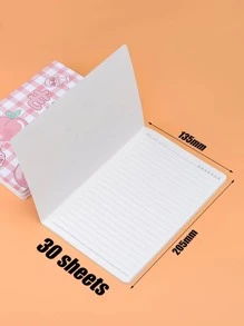 4入組/包A5卡通封面筆記本每本書30張可愛日記學生記事本卡哇伊練習本 - 白色 - 查看 5