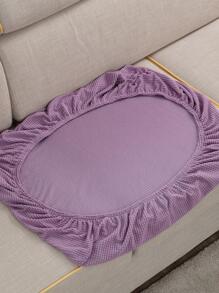 1pc Mauve Purple Sofa Seat Cushion Cover, Minimalist Polyester Anti-slip Stretchy Sofa Cushion Cover For Home - Mauve Purple - View 6