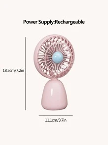1pc ABS Mini Desk Fan, Minimalist Pink Portable Desktop Fan For Home - Pink - View 3