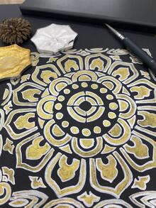 36入組可重複使用的曼陀羅點繪畫模板,非常適合diy岩石、木材、牆壁繪畫模板工藝品9cm - 白色 - 查看 7