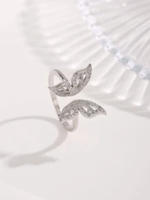 High-End Elegant Fairy Butterfly Open Ring Female Fashion Personalized Light Luxury Niche - Silver - View 3